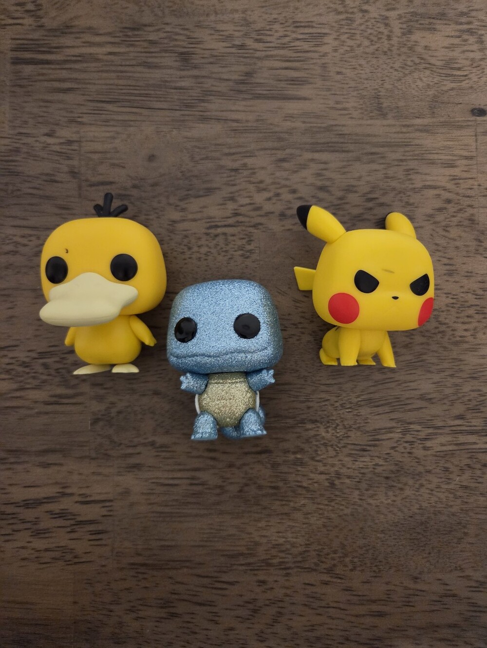 Funko Yellow Pikachu & Psyduck with Blue Glitter Squirtle Trio